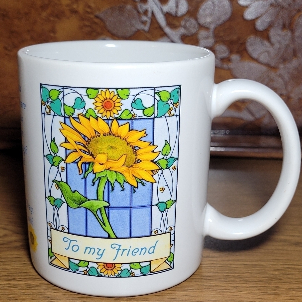 To My Friend Sunflower Coffee Mug~ Mother's Day Poem Gift~ Vintage Avon ~ EUC - Picture 3 of 6